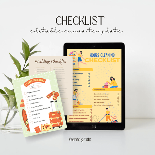 Cleaning Checklist Editable Canva Template by rodrigomanuel407 - Raket.PH