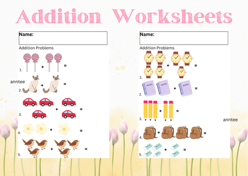 Visual Addition Worksheets