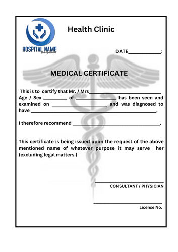 Med Cert Layout Medical Certificate by healthdirectmed - Raket.PH