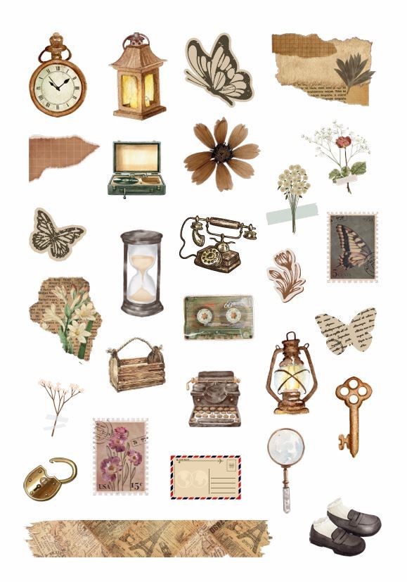 Printable scrapbook stickers - vintage by clacarmarquez13 - raket.ph
